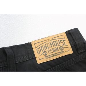 Grindhouse Slim Straight Destroyed Black Denim Jeans Mens Size 32 x 32